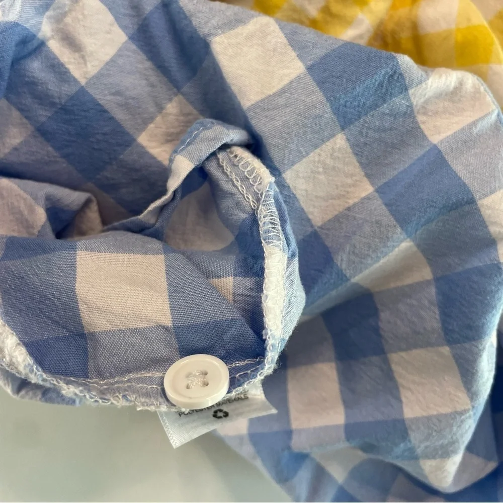 Wonder Nation L 10/12 Girls Tri Colored Checked Dress Pink Yellow Blue PRELOVED